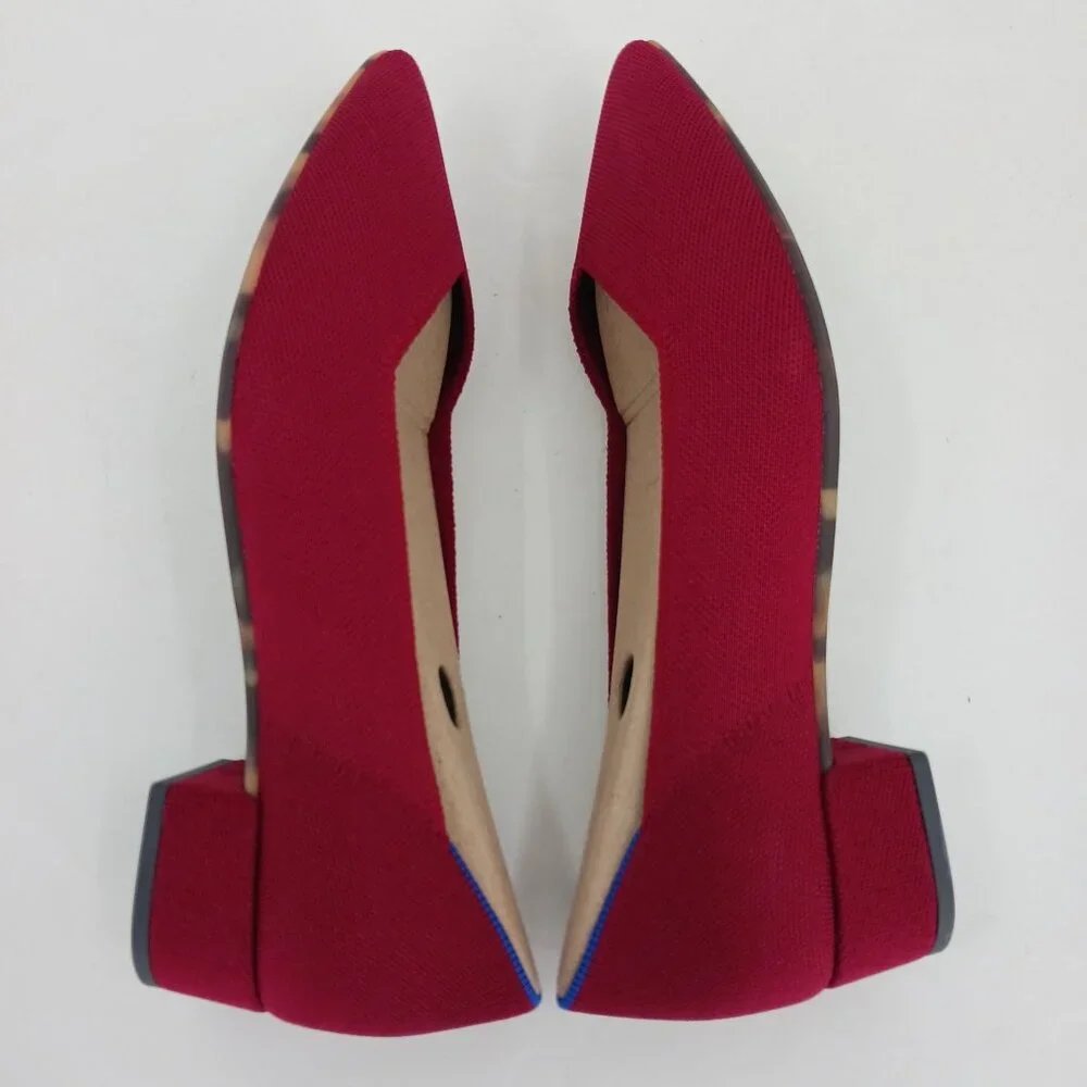 Rothys The High Point Comfort Heel Autumn Red US 13 Machine Washable Sustainable